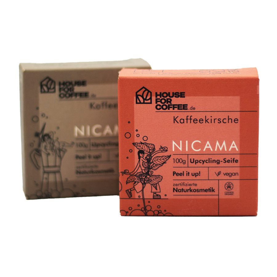 Nicama Kaffekirschen und Kaffeesatz Naturseife
