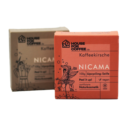 Nicama Kaffekirschen und Kaffeesatz Naturseife
