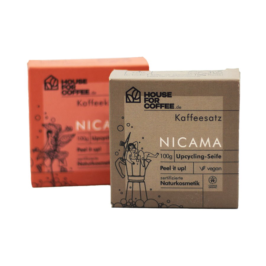 Nicama Kaffeesatz und Kaffeekirschen Naturseife